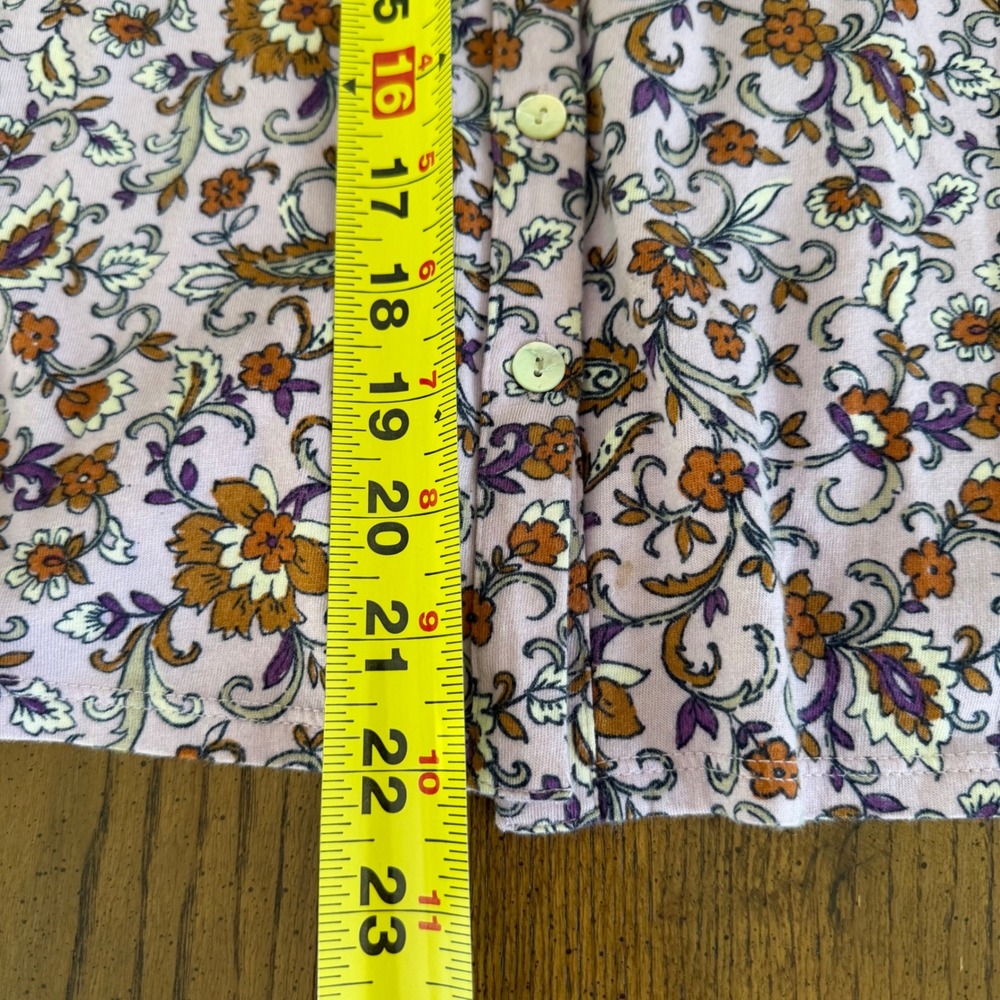 J.‎ Jill Petite Floral Paisley Print Top Peasant Boho Pink Purple 3/4 Sleeve XSP - Picture 12 of 14
